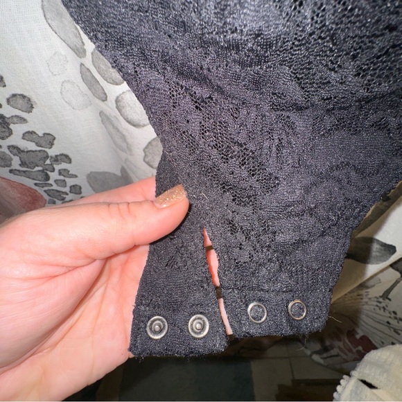 EXPRESS ONE ELEVEN. sz MEDIUM black lace corset body suit - Picture 4 of 5